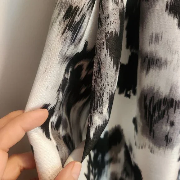 EUC -Jessica Howard Women's Floral Black & White/Pink Bow Belted Dress-Size 12 - Picture 9 of 11